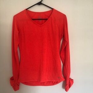 Nike Dri Fit Long Sleeve Tee Shirt in Orange